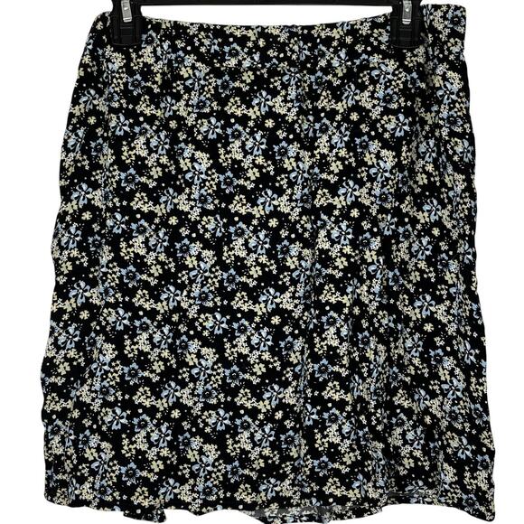 Mudo FTS64 Skirt Short Black Floral Lightweight Flowy Womens Size Large - Picture 1 of 6